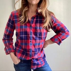 J. Crew Slim Stretch Perfect Shirt Pink Plaid